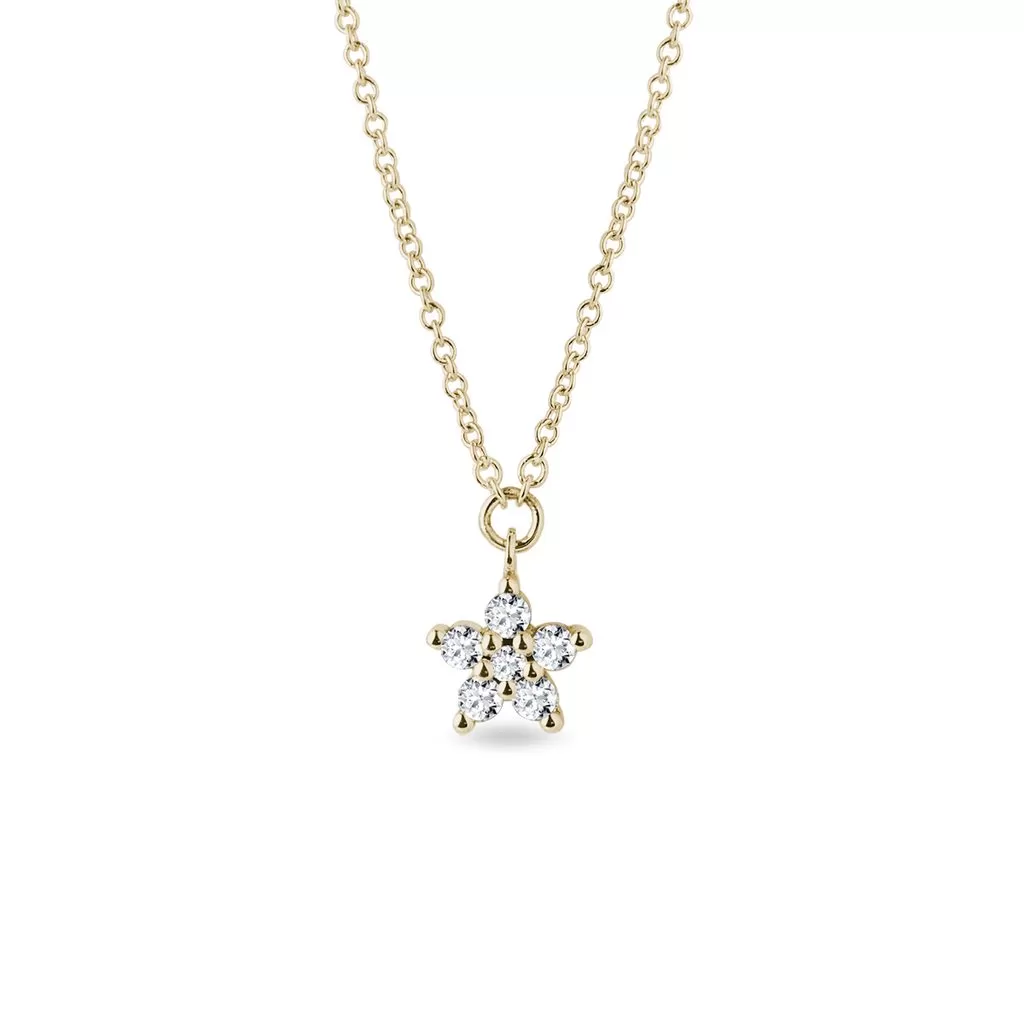 0.10 TCW Round Moissanite Diamond Star Pendent Necklace