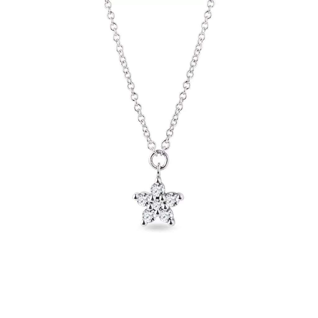 0.10 TCW Round Moissanite Diamond Star Pendent Necklace