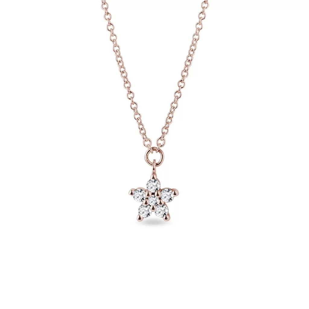 0.10 TCW Round Moissanite Diamond Star Pendent Necklace