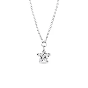 0.10 TCW Round Moissanite Diamond Star Pendent Necklace