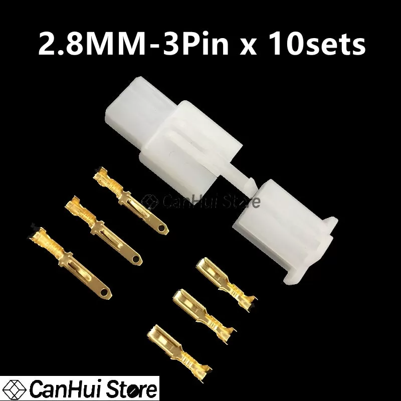 10 Set 2.8Mm Connector 2P 3P 4P 6P 9P 2Pin Electrical 2.8 Connector Kits Male Female Socket Plug For