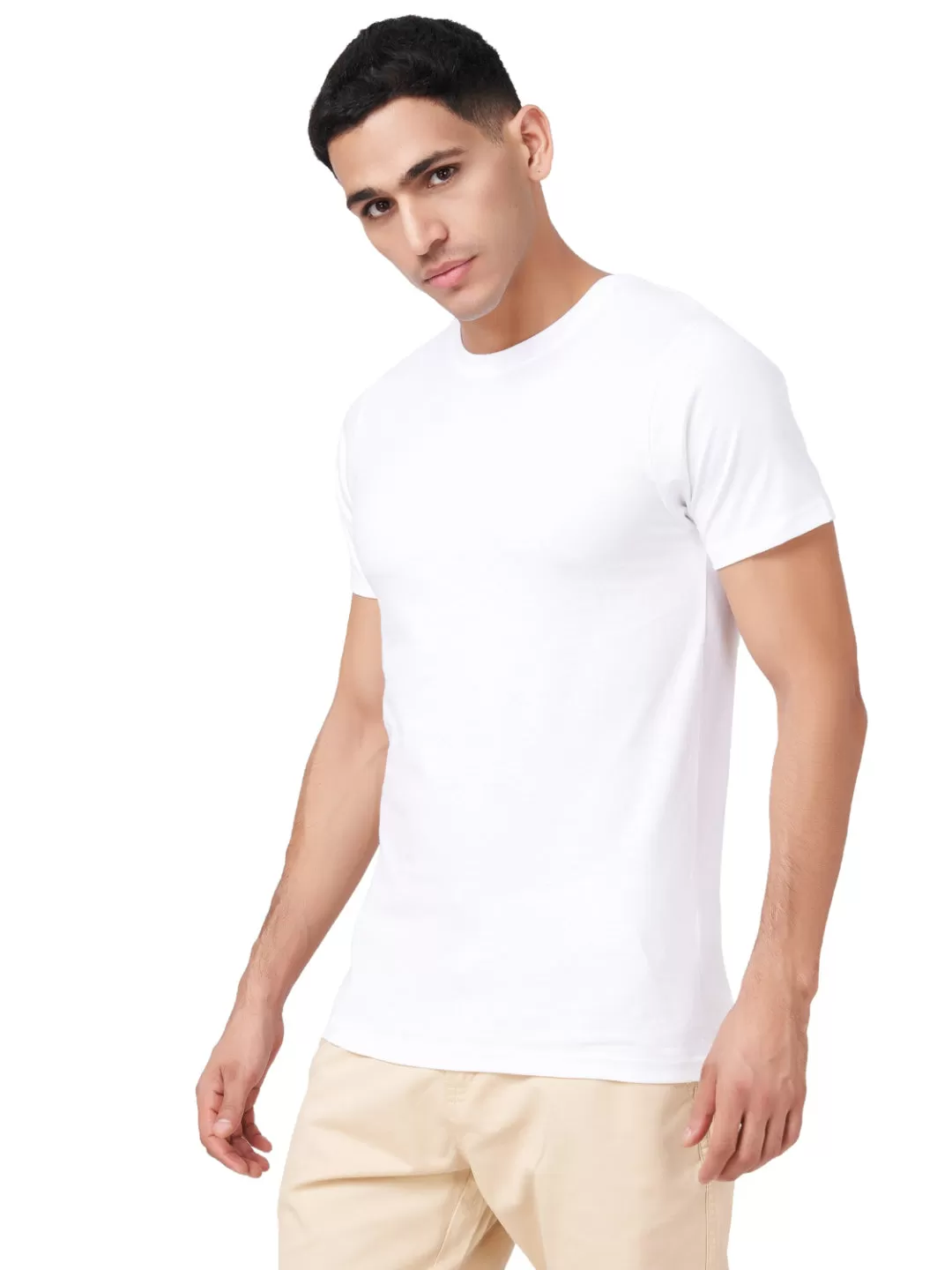 100 % Cotton Round Neck Solid Regular Half Sleeve T-Shirt