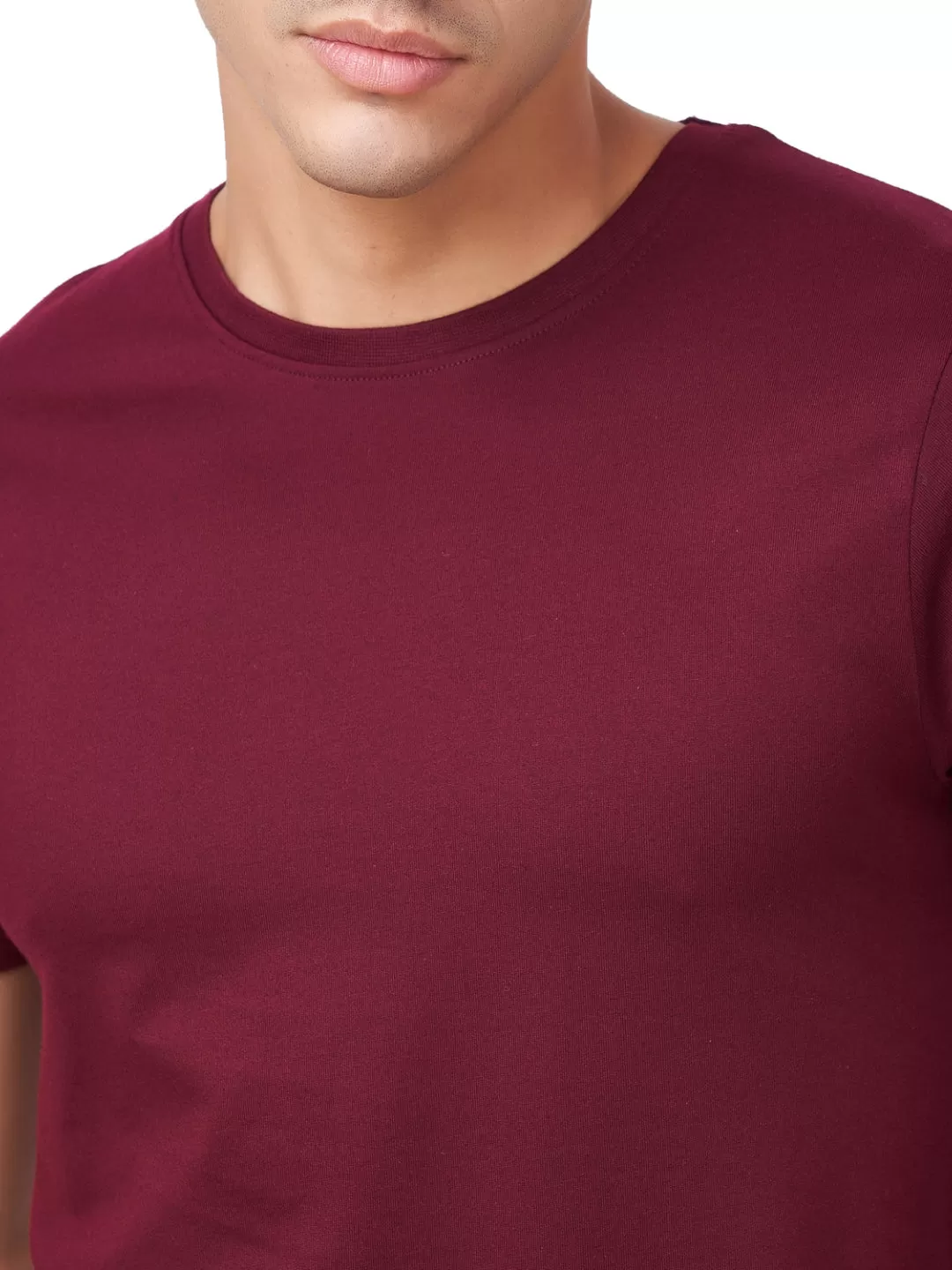 100 % Cotton Round Neck Solid Regular Half Sleeve T-Shirt