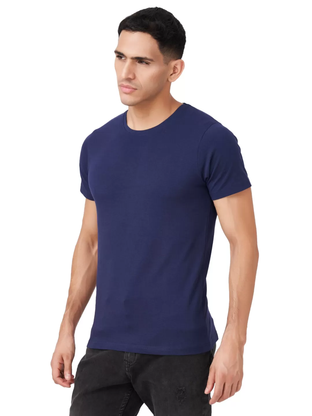 100 % Cotton Round Neck Solid Regular Half Sleeve T-Shirt