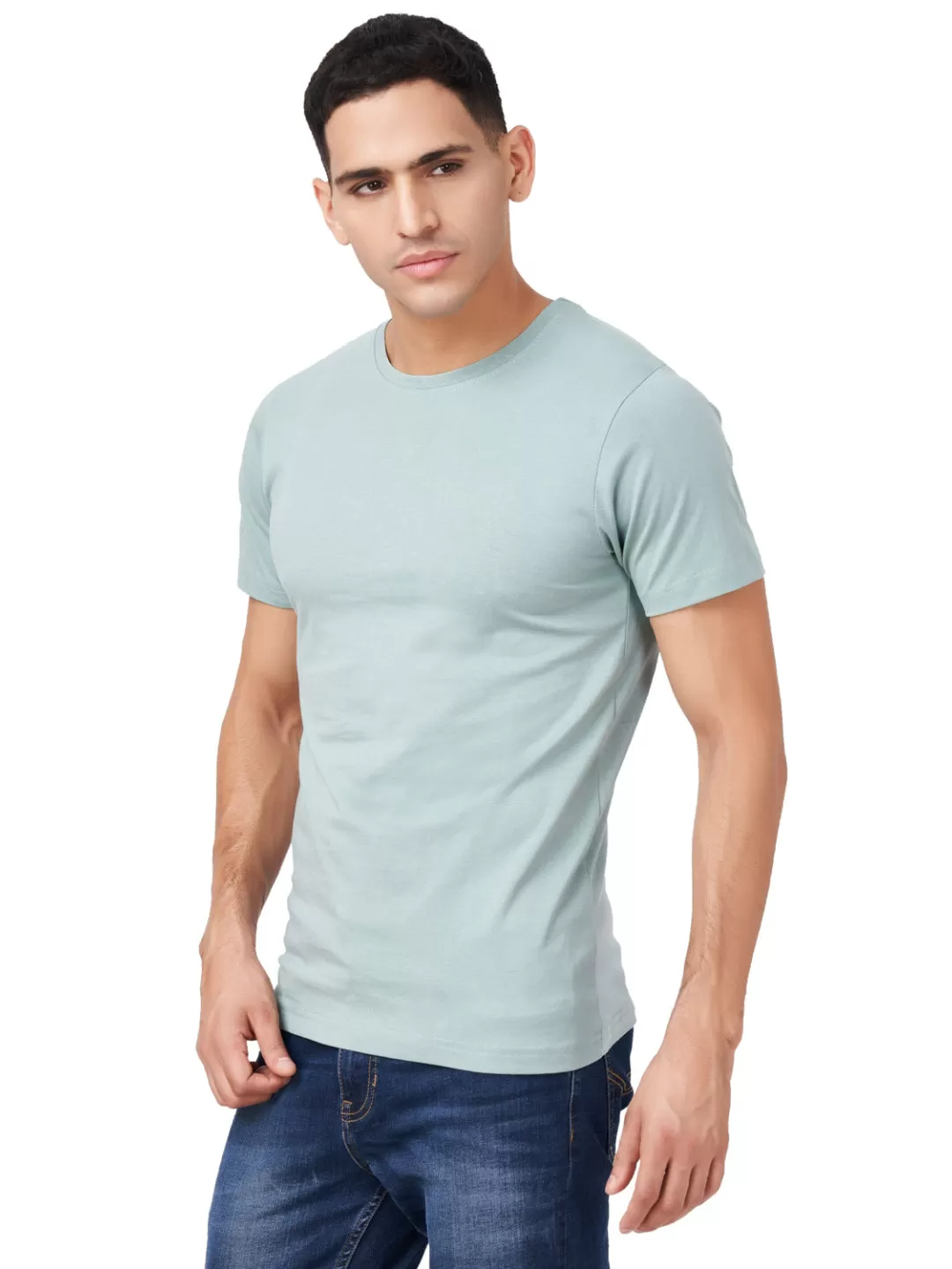 100 % Cotton Round Neck Solid Regular Half Sleeve T-Shirt