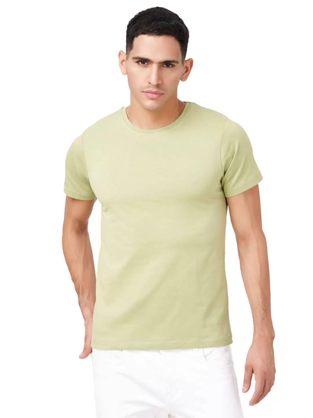 100 % Cotton Round Neck Solid Regular Half Sleeve T-Shirt