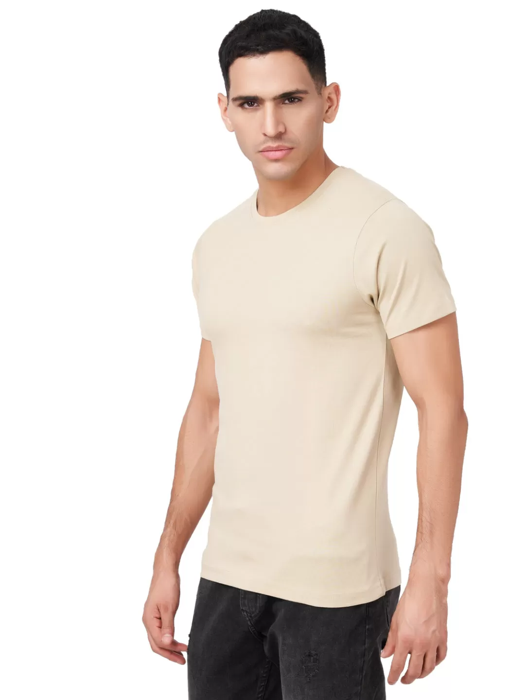 100 % Cotton Round Neck Solid Regular Half Sleeve T-Shirt