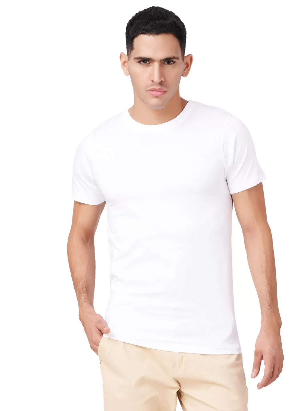 100 % Cotton Round Neck Solid Regular Half Sleeve T-Shirt