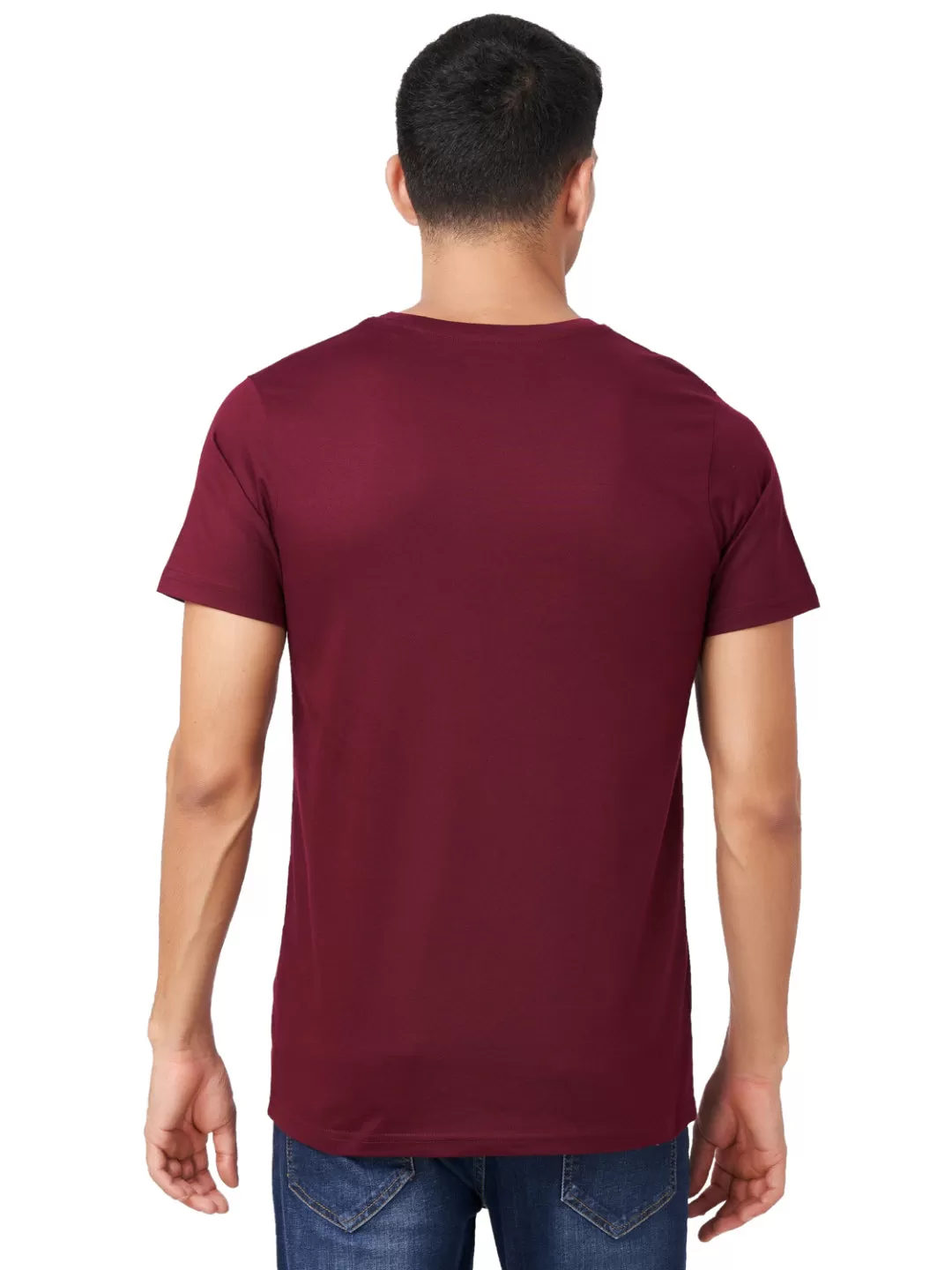 100 % Cotton Round Neck Solid Regular Half Sleeve T-Shirt