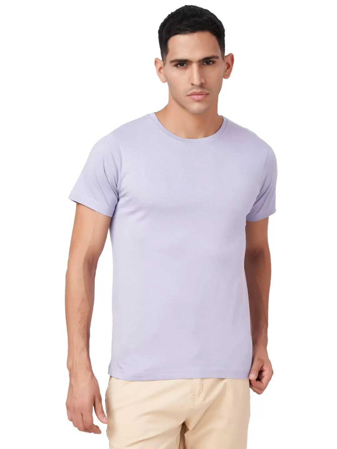 100 % Cotton Round Neck Solid Regular Half Sleeve T-Shirt