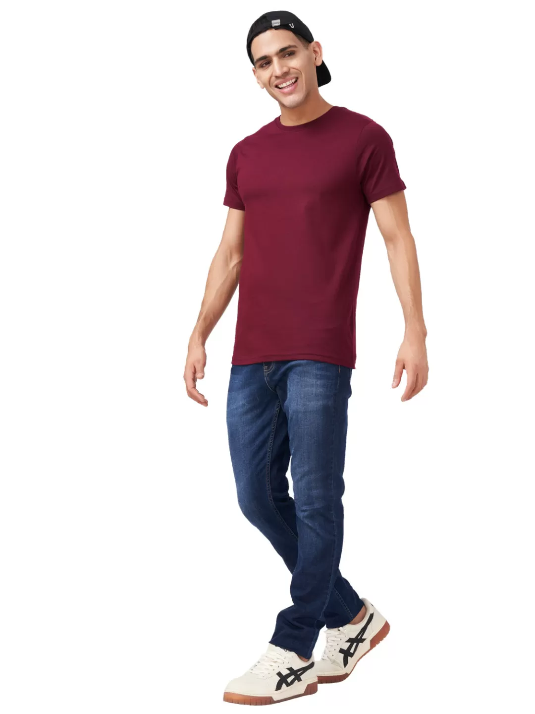 100 % Cotton Round Neck Solid Regular Half Sleeve T-Shirt