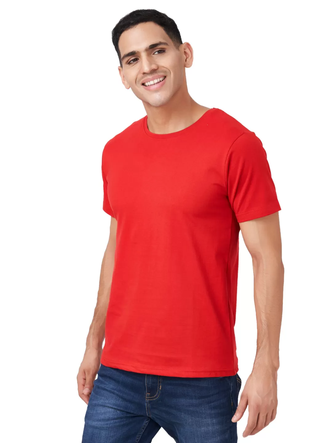 100 % Cotton Round Neck Solid Regular Half Sleeve T-Shirt