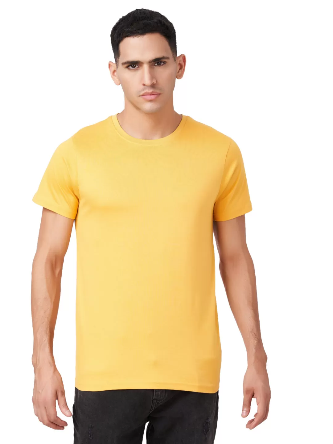 100 % Cotton Round Neck Solid Regular Half Sleeve T-Shirt