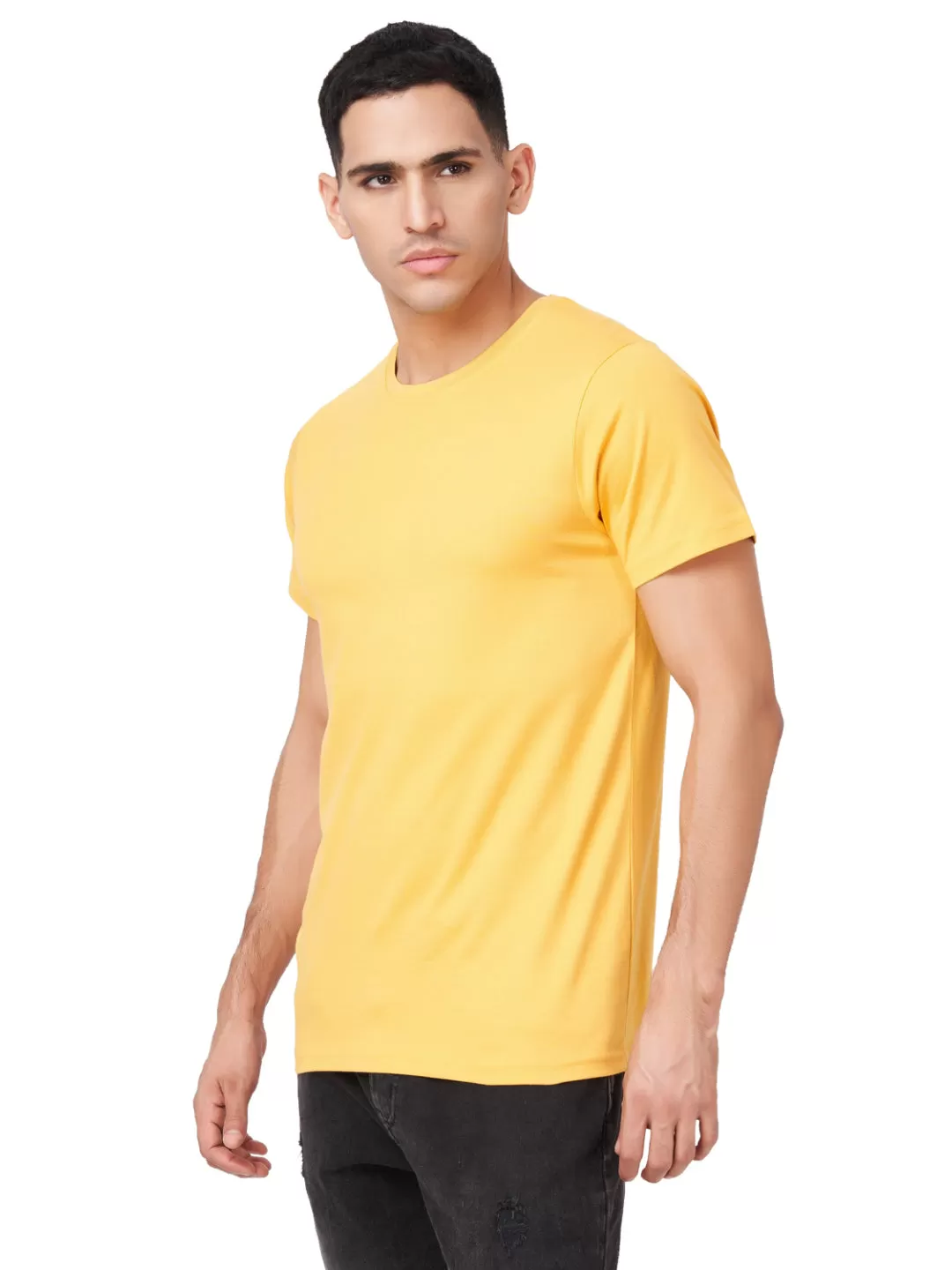 100 % Cotton Round Neck Solid Regular Half Sleeve T-Shirt