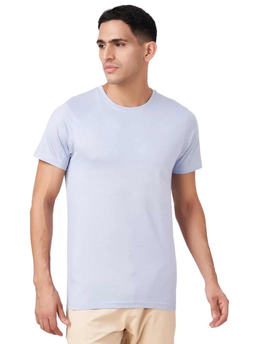 100 % Cotton Round Neck Solid Regular Half Sleeve T-Shirt