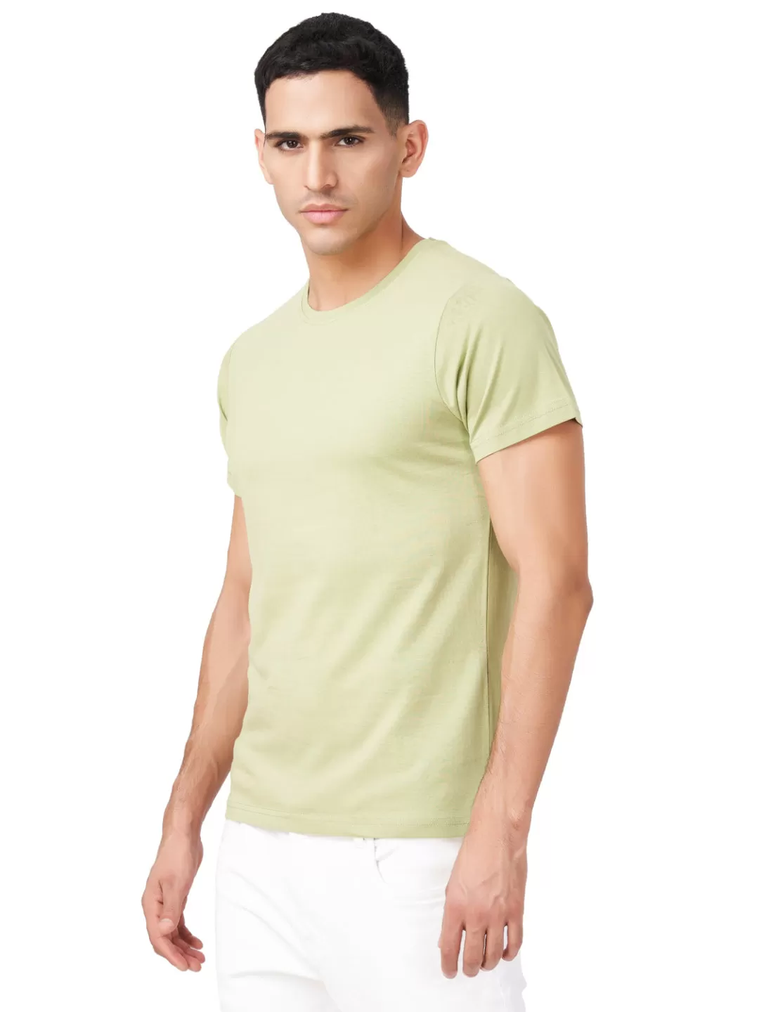 100 % Cotton Round Neck Solid Regular Half Sleeve T-Shirt