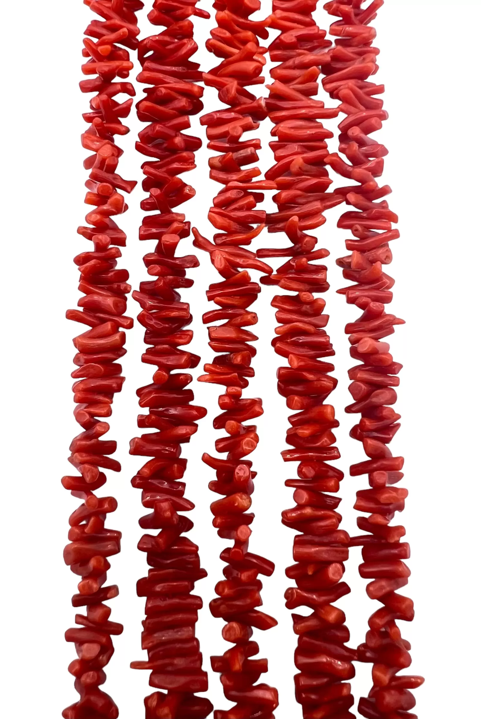 100% Natural High Quality Red Italian Sea Coral Small Branch Beads (19 inch Strand)