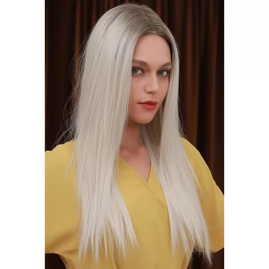 13*2" Lace Front Wigs Synthetic Long Straight 26" Heat Safe 150% Density