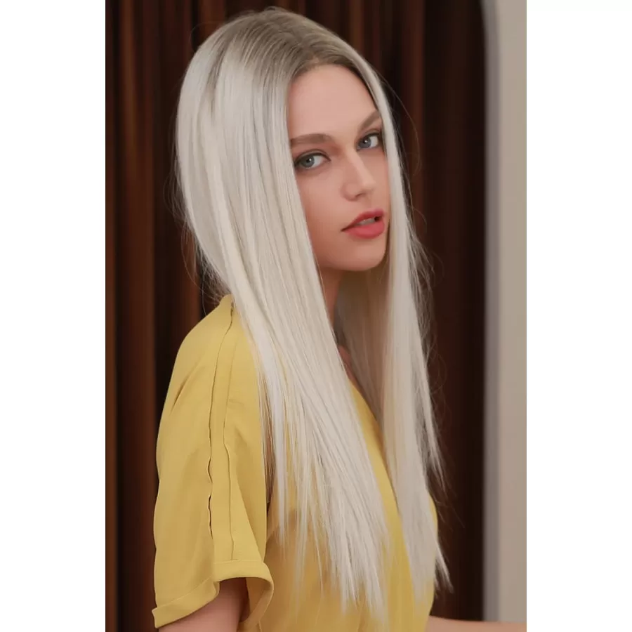 13*2" Lace Front Wigs Synthetic Long Straight 26" Heat Safe 150% Density