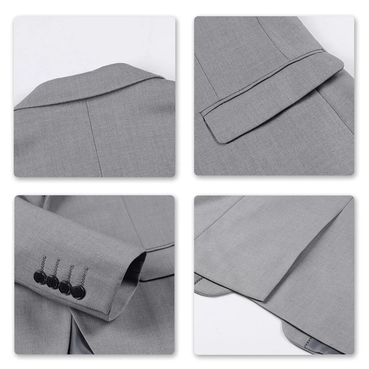 2-Piece Slim Fit Simple Designed Grey Suit