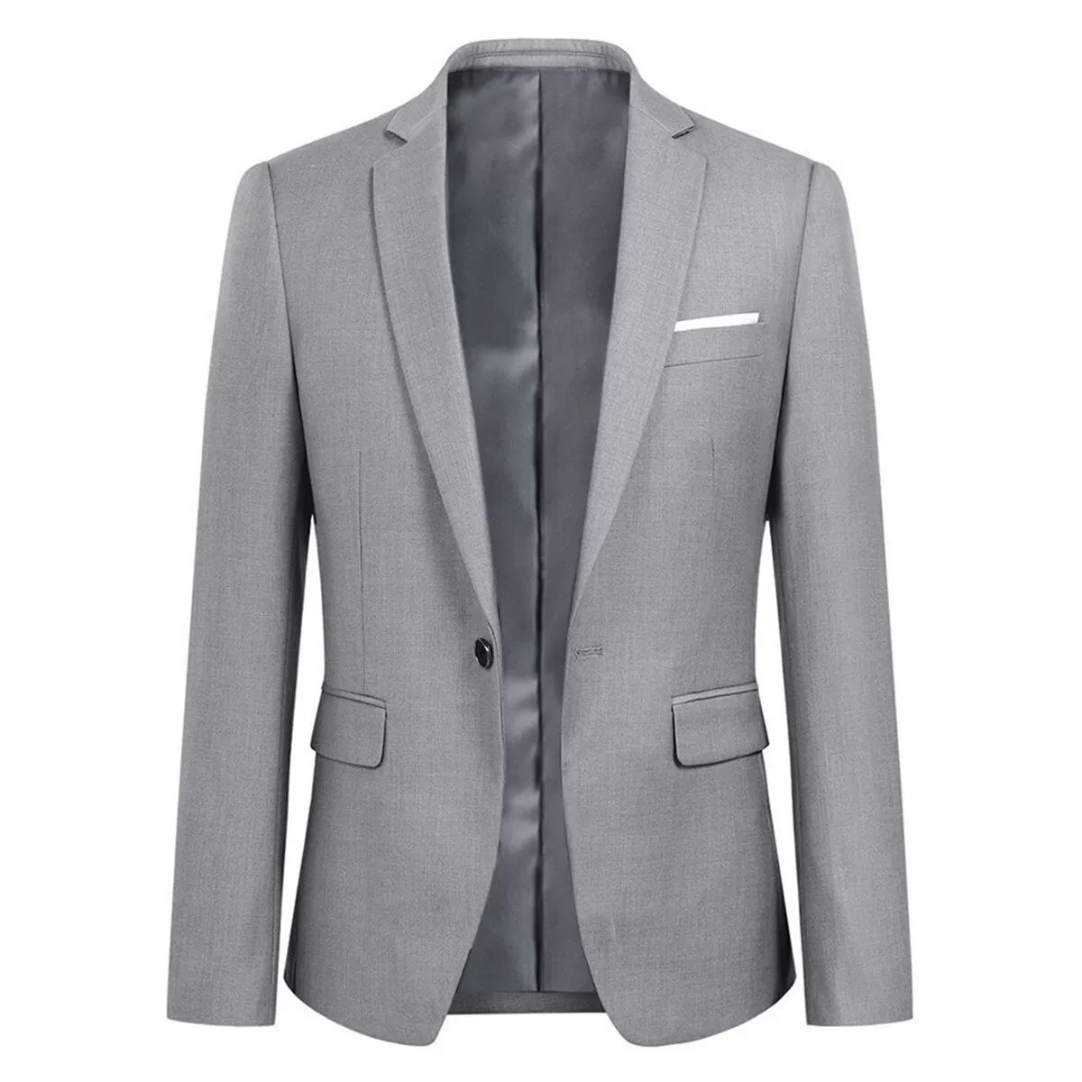 2-Piece Slim Fit Simple Designed Grey Suit