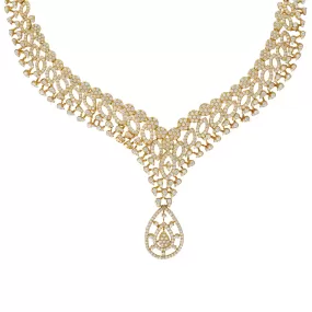 22K Yellow Gold & CZ Jewelry Set (61.2gm)