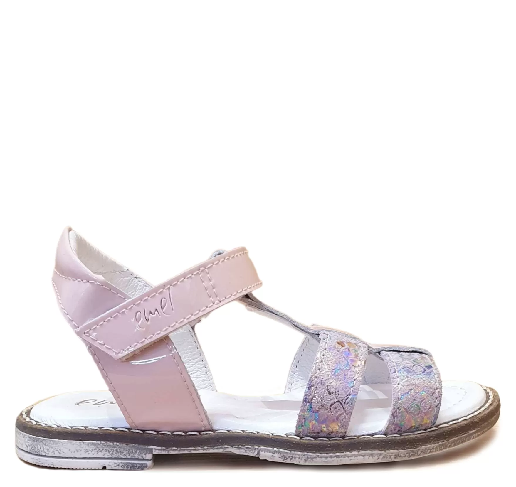 (2568A) Emel strap sandals pink patent