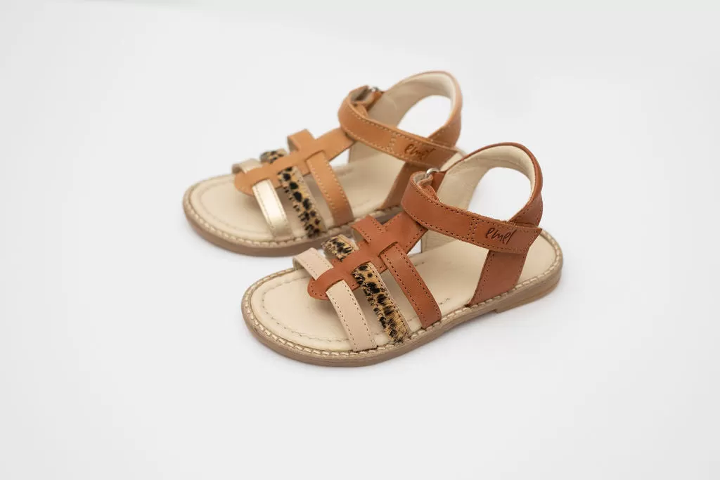 (2702-6) Emel  brown strap sandals