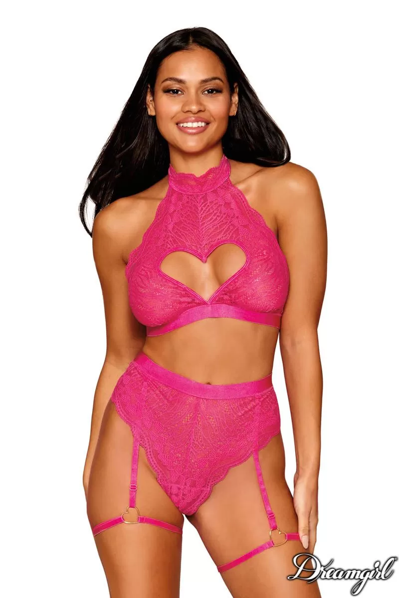 2Pc. Heart Lace Set