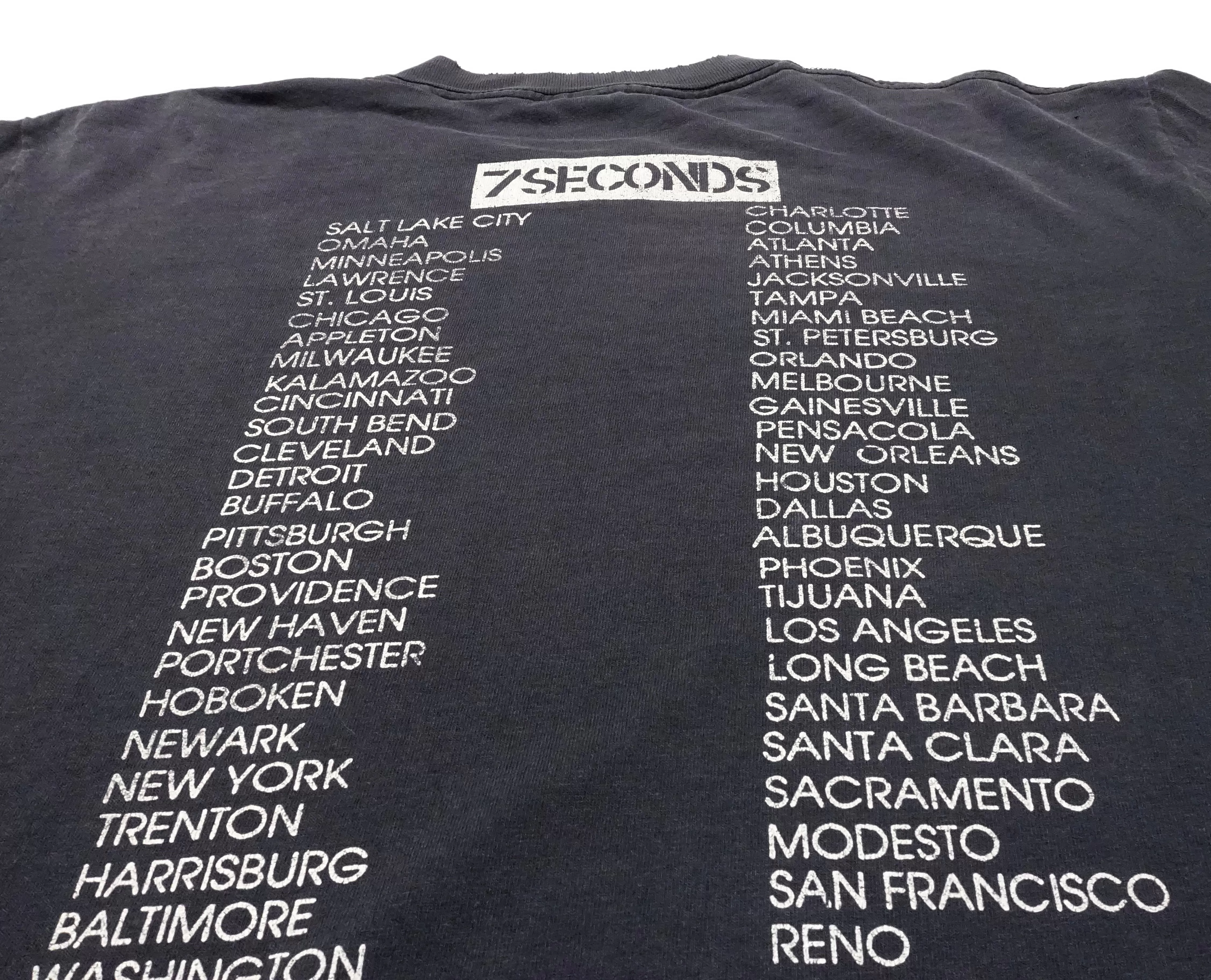 7 Seconds  ‎–  Happy Rain / Git Nekkid North American 1991 Tour Shirt Size XL