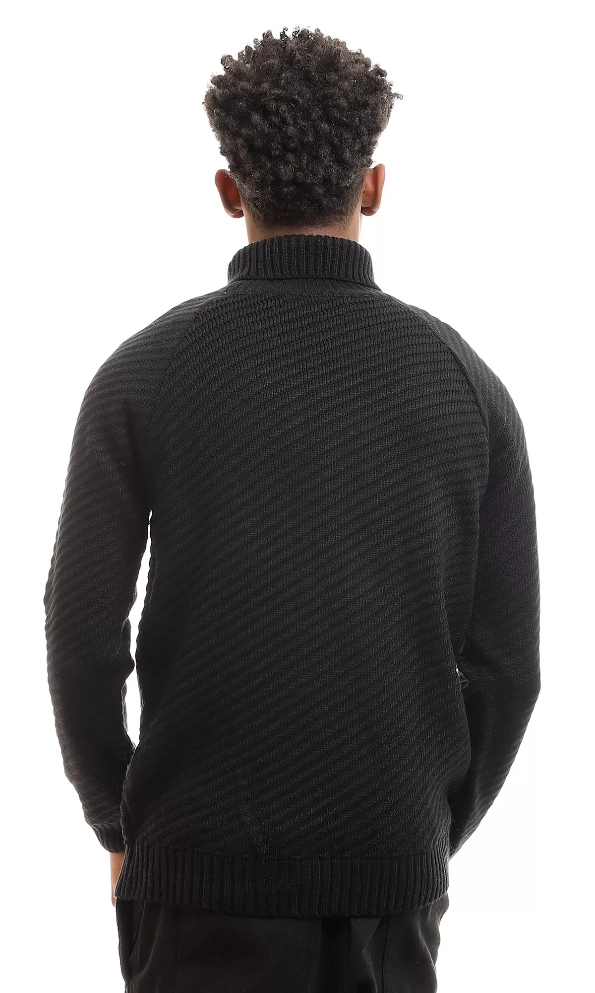 96277 Turtle Neck Black Slip On Winter Pullover