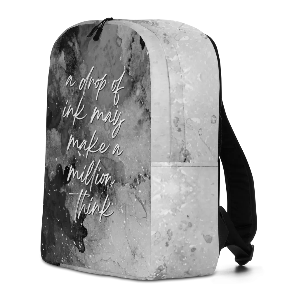 a drop of ink may make a million think Minimalist Backpack