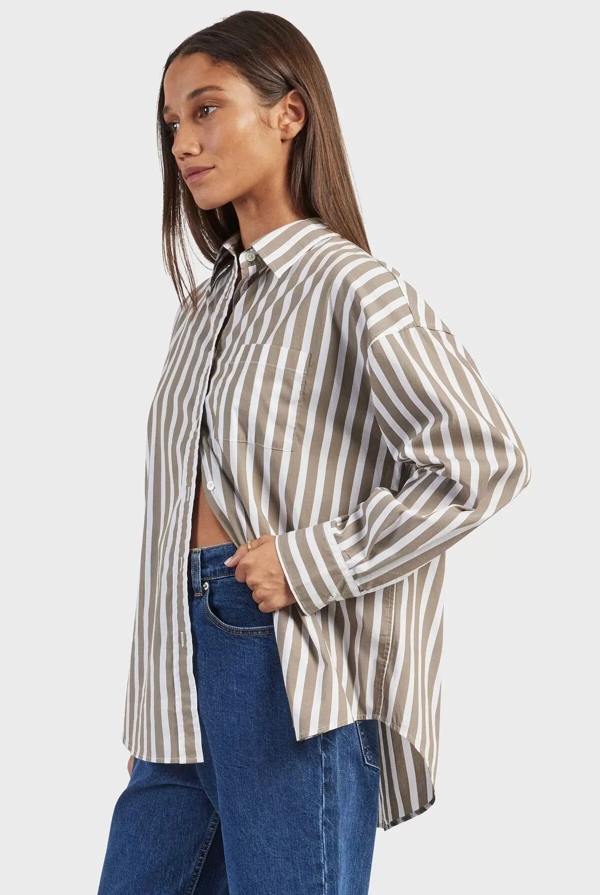 Academy Brand Women's Mia Stripe Shirt - Nomad Tan