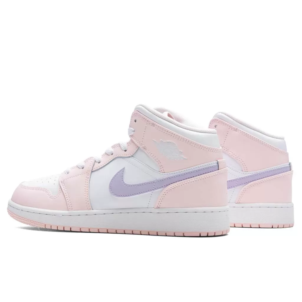 Air Jordan 1 Mid (GS) - Pink Wash/Violet Frost/White