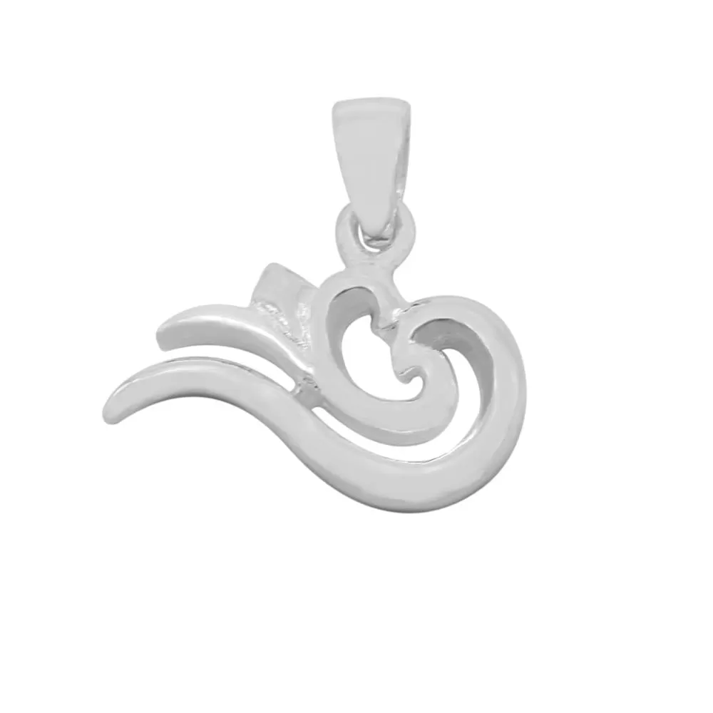 Alex Swirl Heart Silver Charm