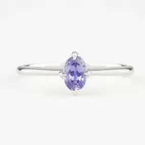 Alice Ring 6mm 0.60ct Purple Madagascar Sapphire, 14k White Gold