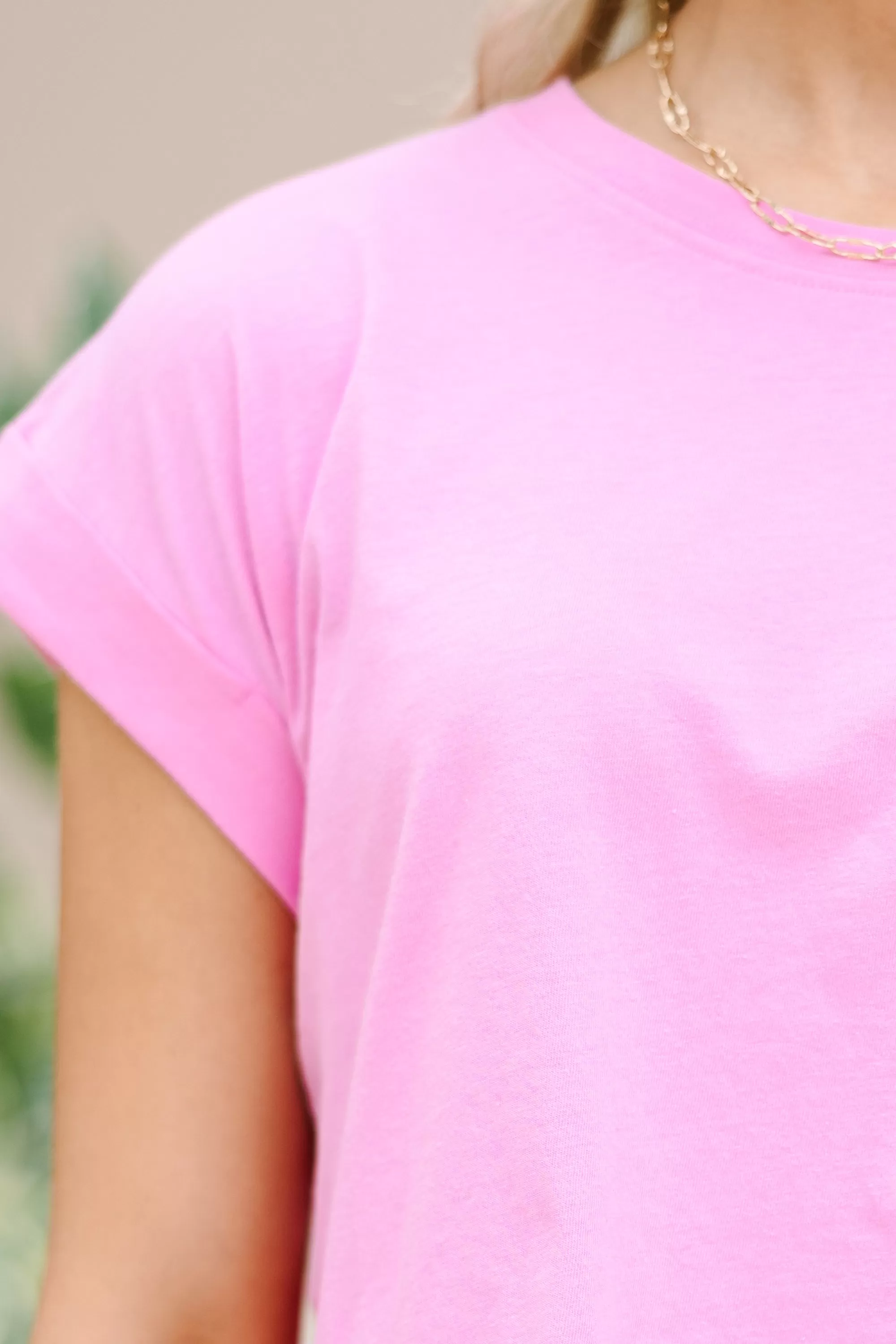 All In A Day Bubblegum Pink Crop Tee