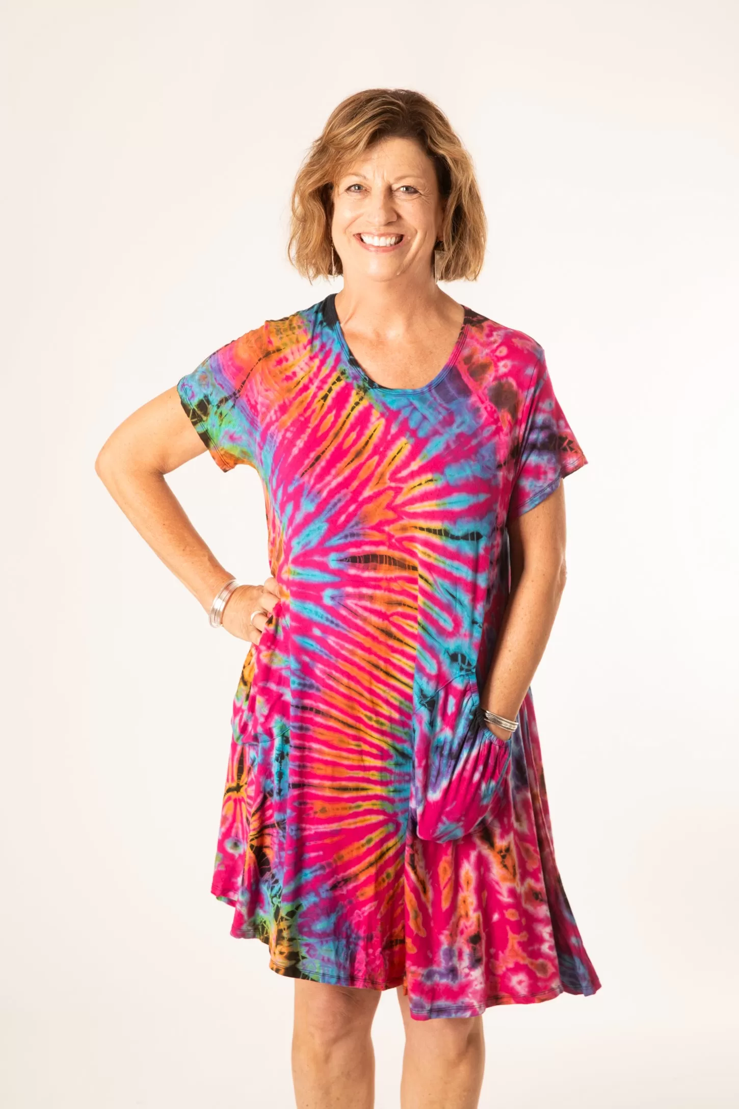 Althea Mudmee Tie Dye Short Sleeve Dress