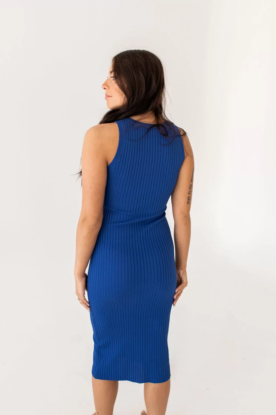 Amber Ribbed Bodycon Dress | Cobalt