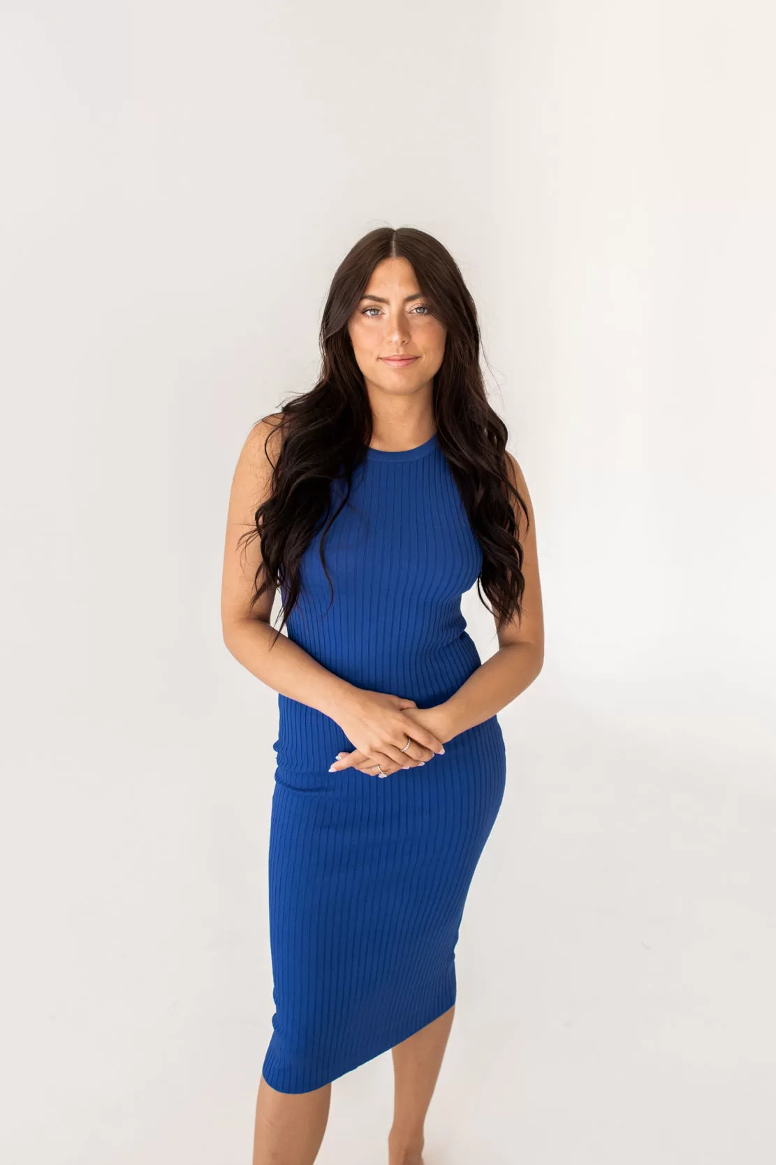 Amber Ribbed Bodycon Dress | Cobalt