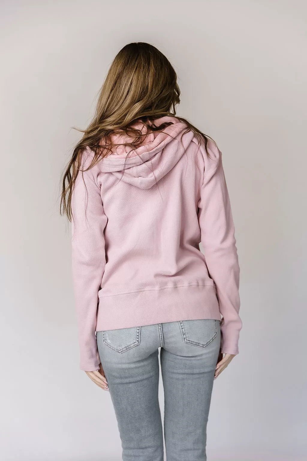 Ampersand Blush Waffle Knit Fullzip Jacket