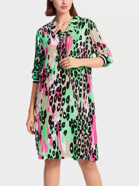 ANIMAL PATTERN VISCOSE DRESS