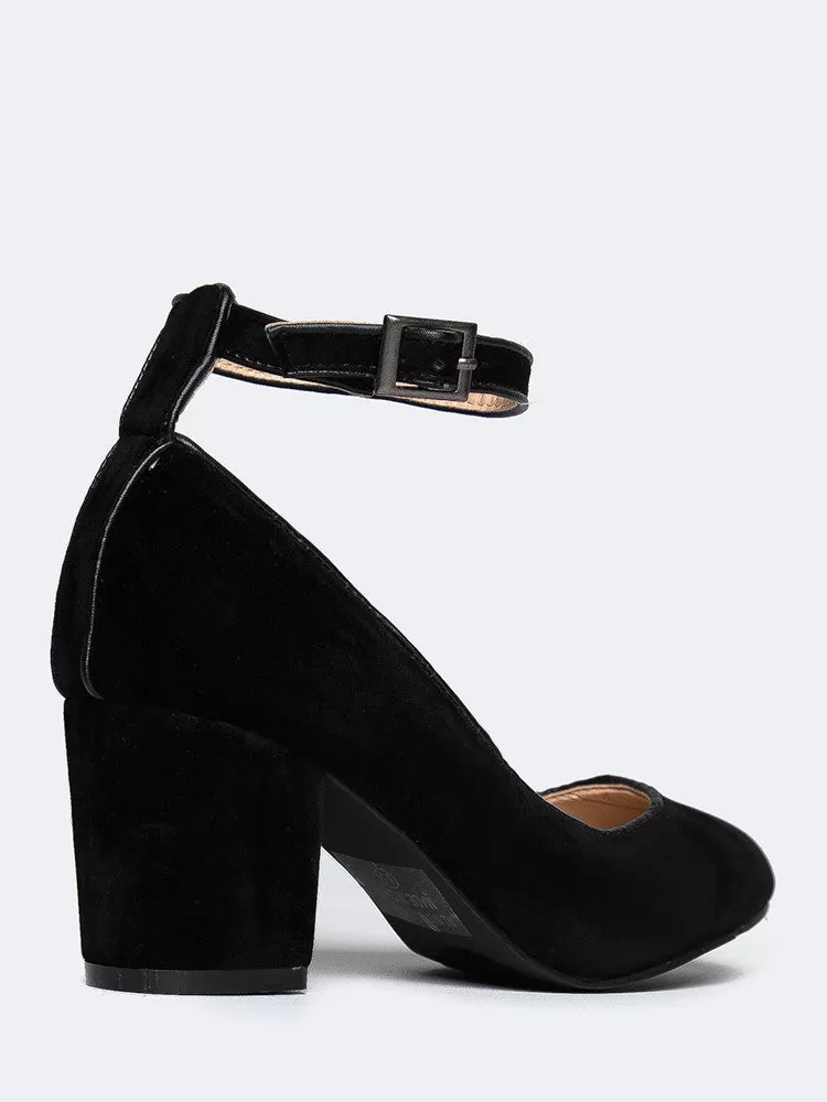 Ankle Strap Round Toe Heel