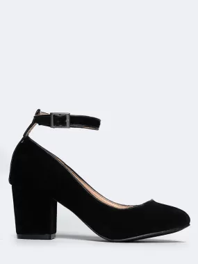 Ankle Strap Round Toe Heel