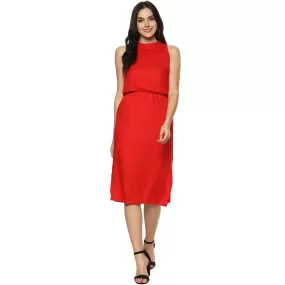 Balloon Waist Midi Dress