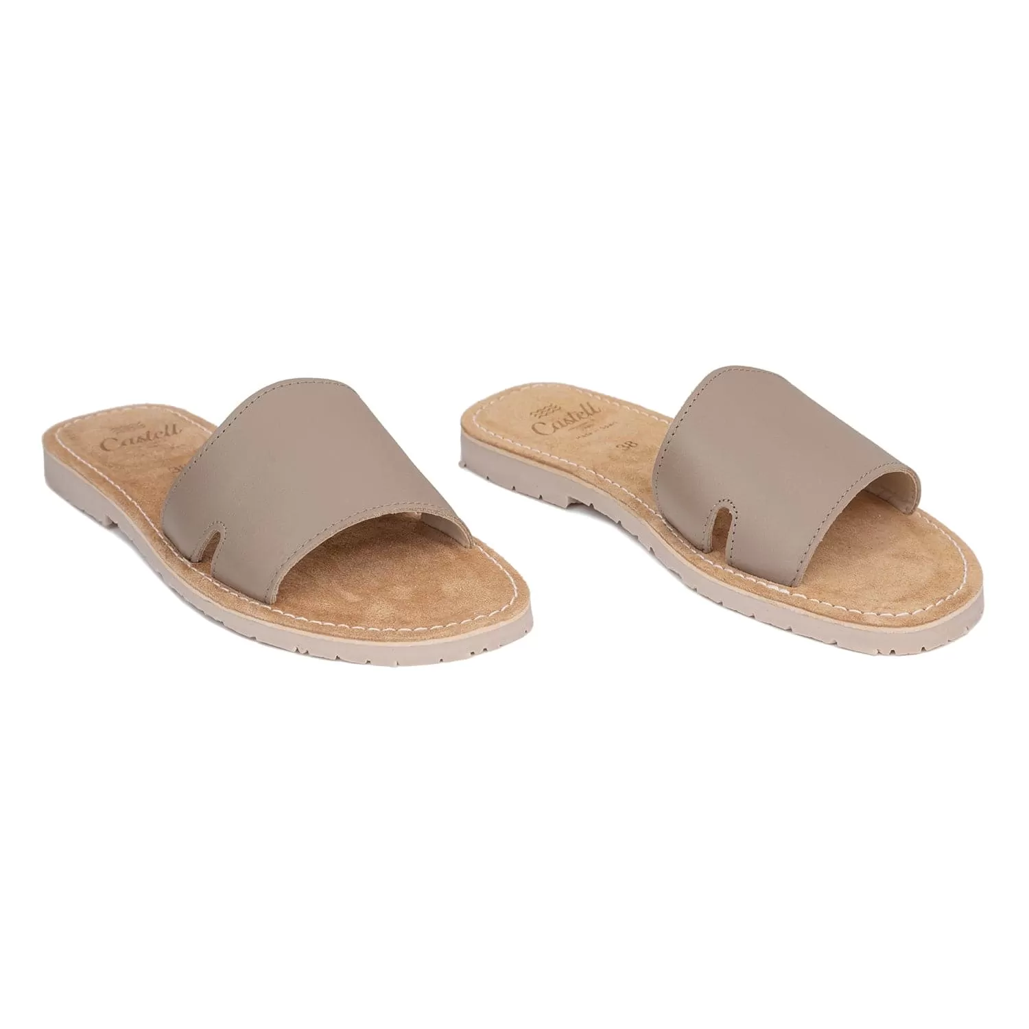 Basic Open Toe Leather Menorcan Sandal For Women - Shark ST 2360 2 A Ciervo