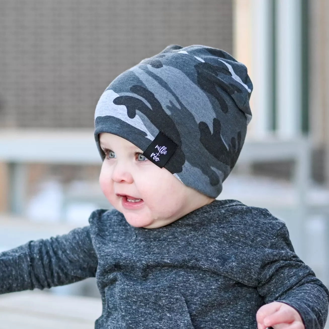 BEANIE- Dusty Black Camo