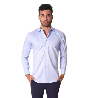 Bertigo Shirt | Austen-02 Solid Blue Twill