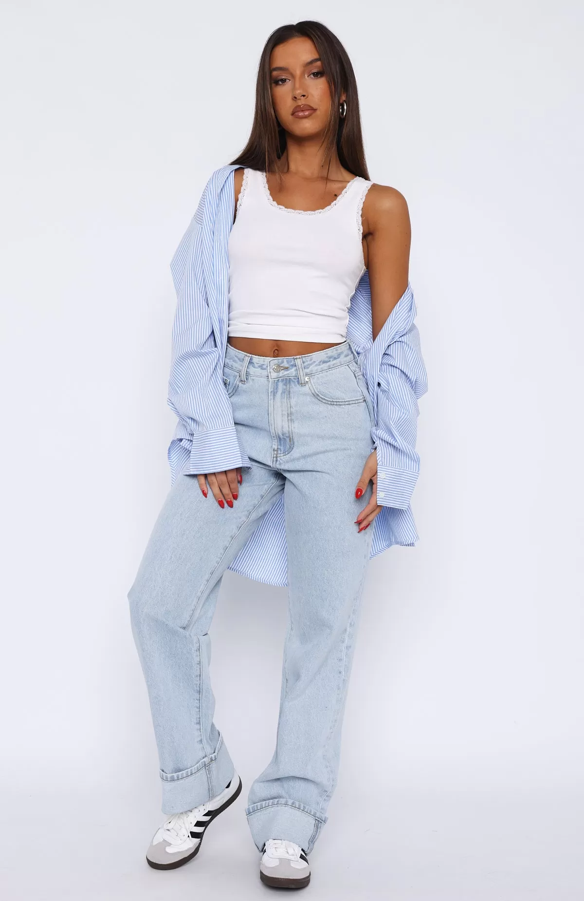 Blair High Rise Wide Leg Jeans Light Blue