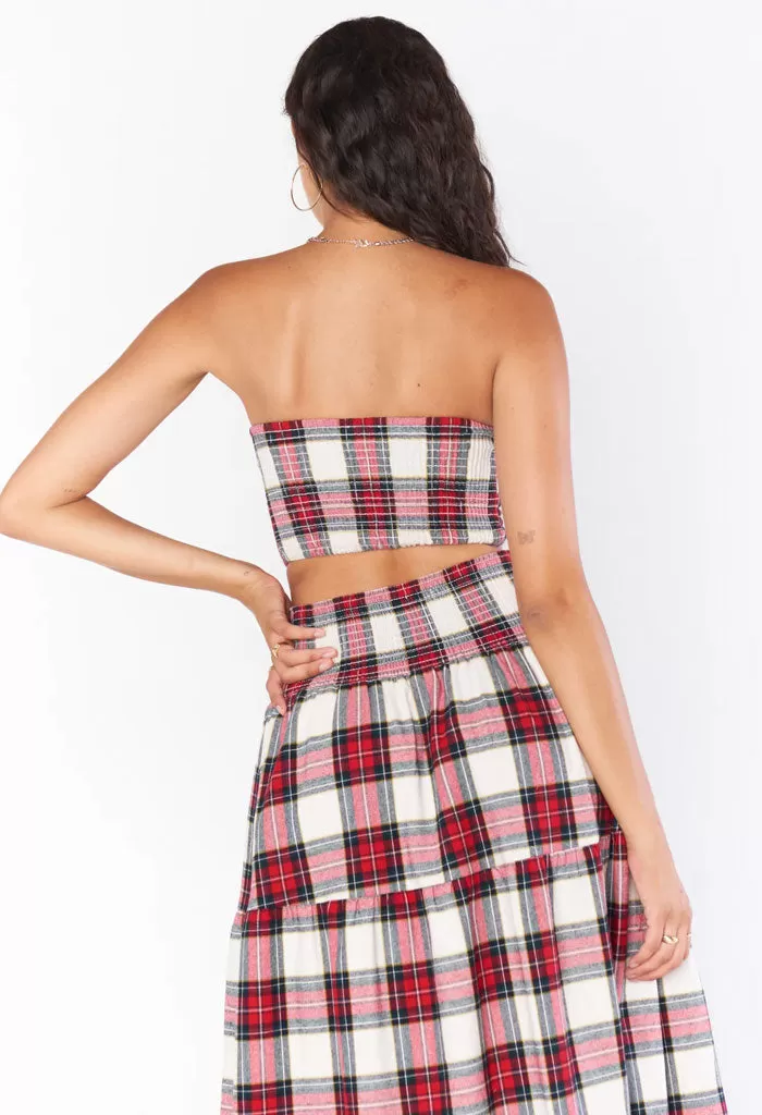 Bow Top-Winter Plaid